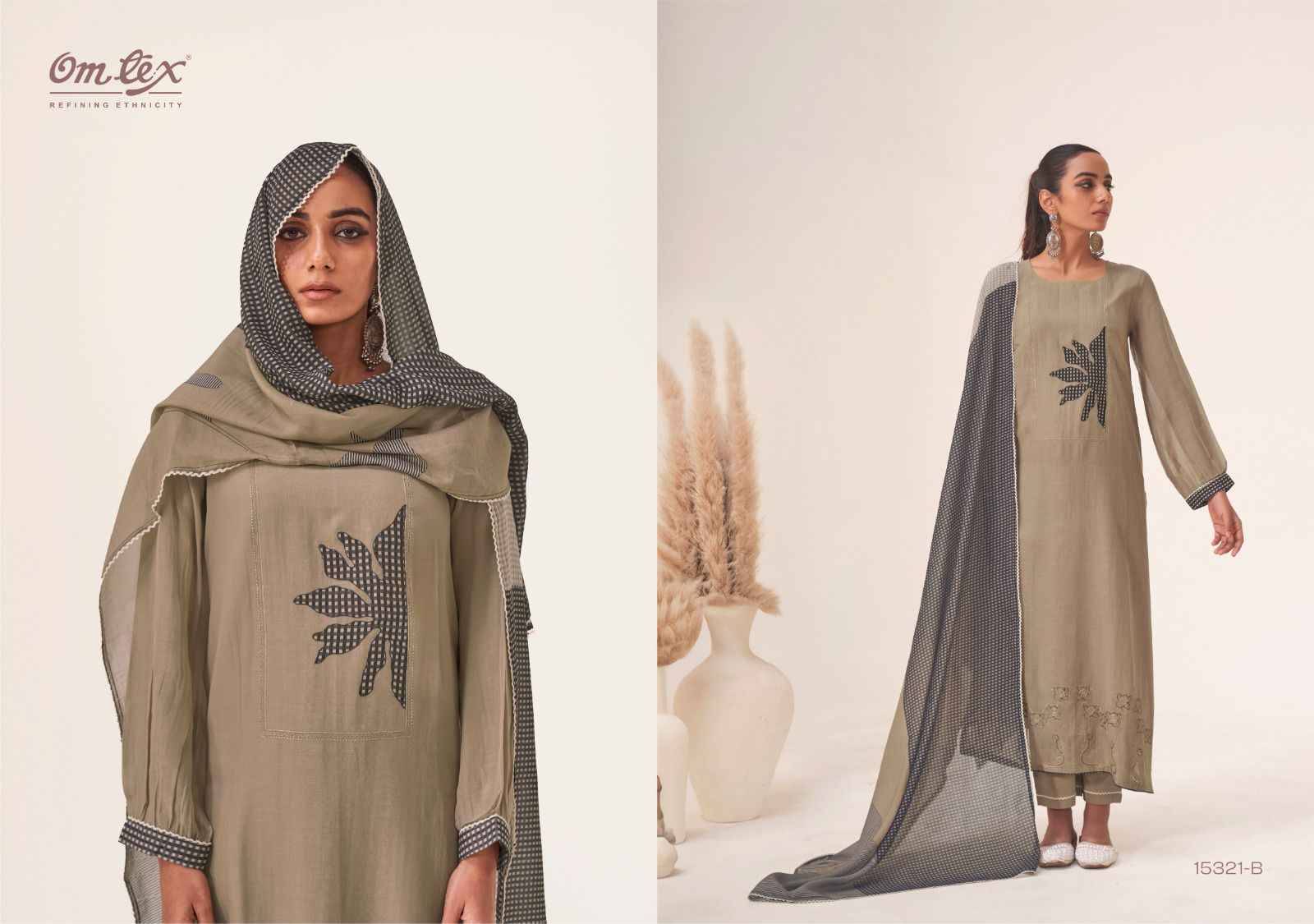 ELAYA 15321 Series By Om Tex Beautiful Festive Suits Stylish Colorful Fancy Casual Wear & Ethnic Wear MAL CHANDERI Dresses At Wholesale Price